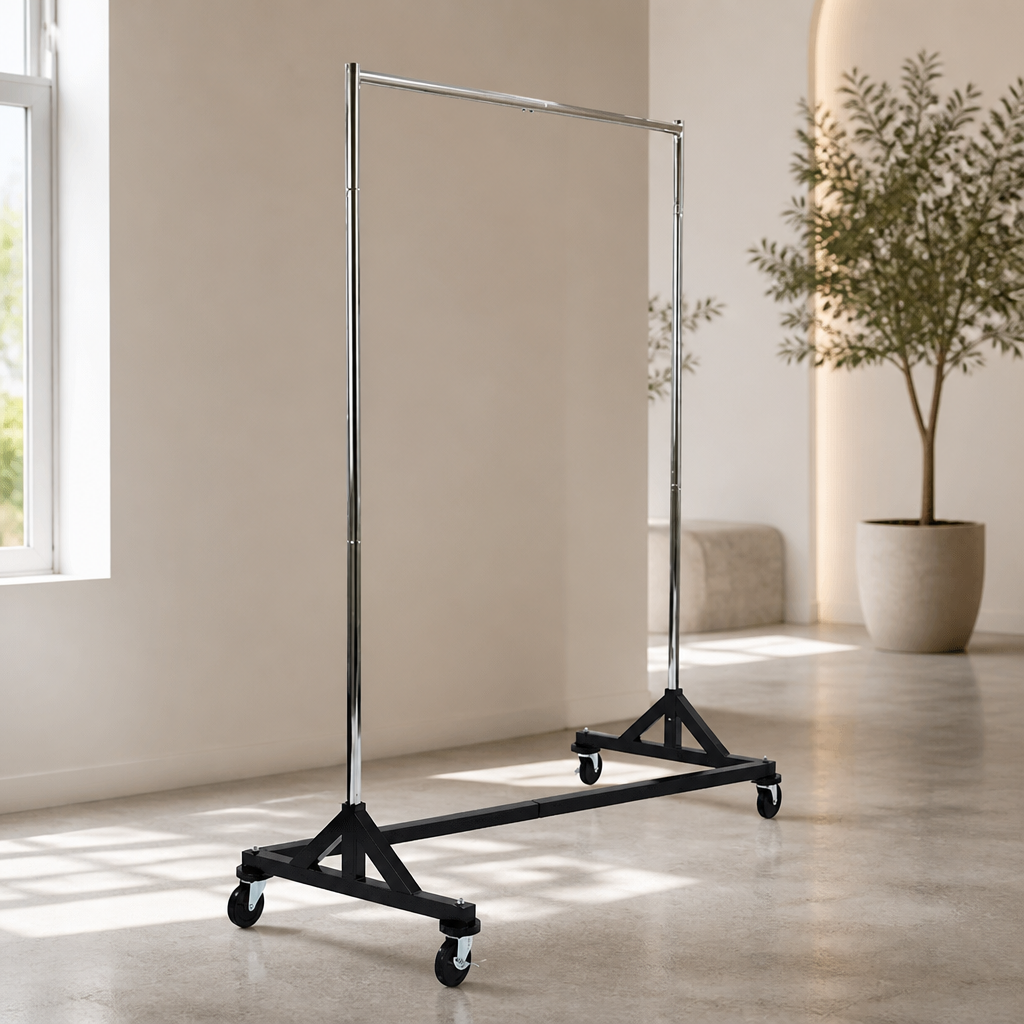 Black and Chrome Garment Rail
