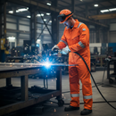 Premium High Visibility Flame Retardant Coverall with Anti-Static Properties and Knee Pad Pockets in Orange Color