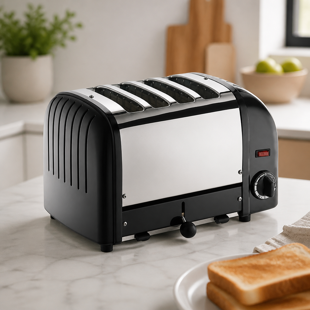 Commercial 4 Slice Toaster Black Perfect For Even Toasting