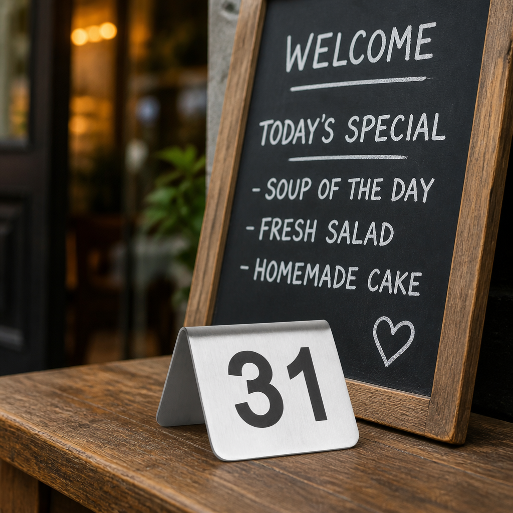 Stainless Steel Table Numbers 31-40 in a 10 Pack