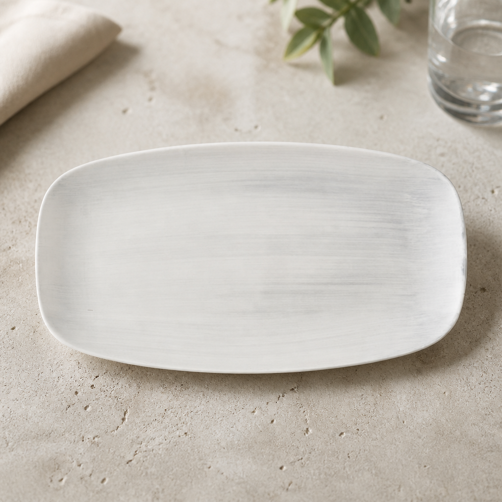 Commercial Oblong Plates 330 x 117mm Grey 6 Pack