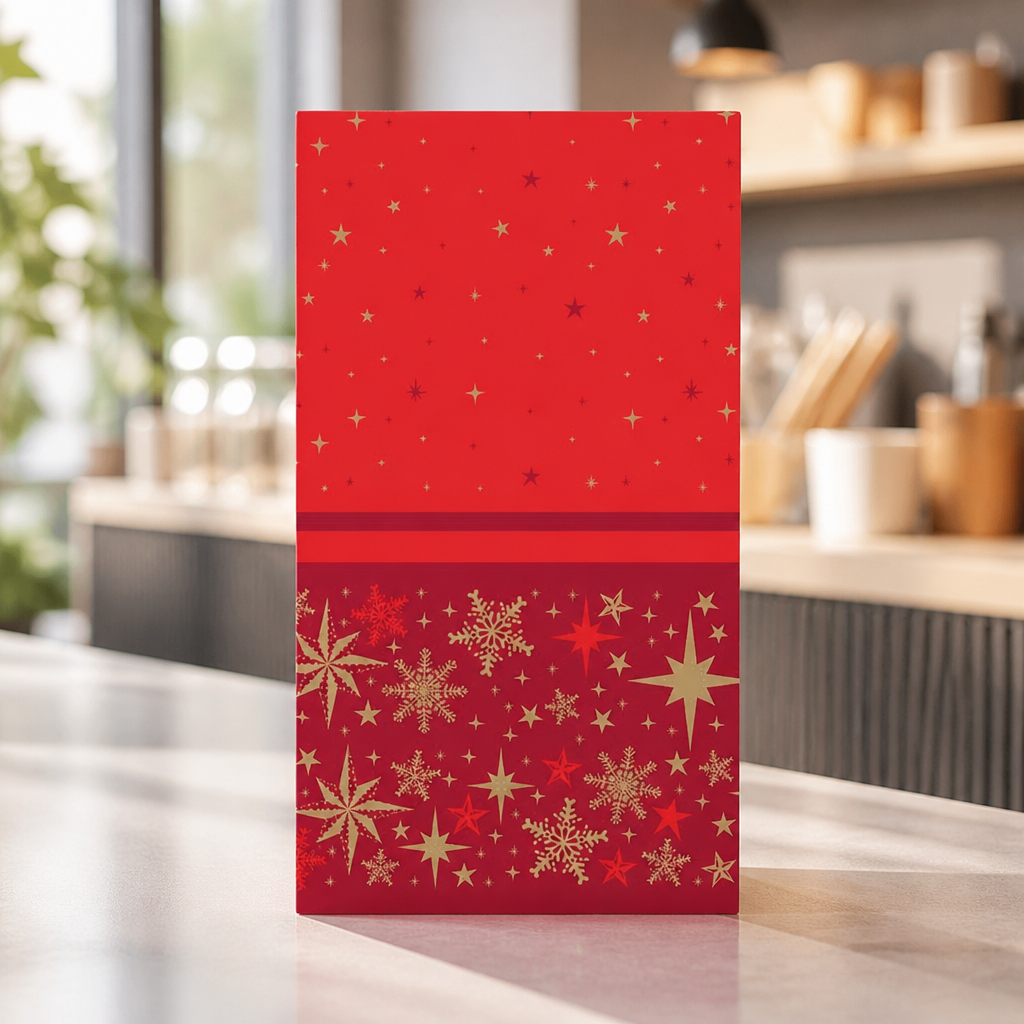 Merry & Bright 120cm disposable tablecloths pack of 50