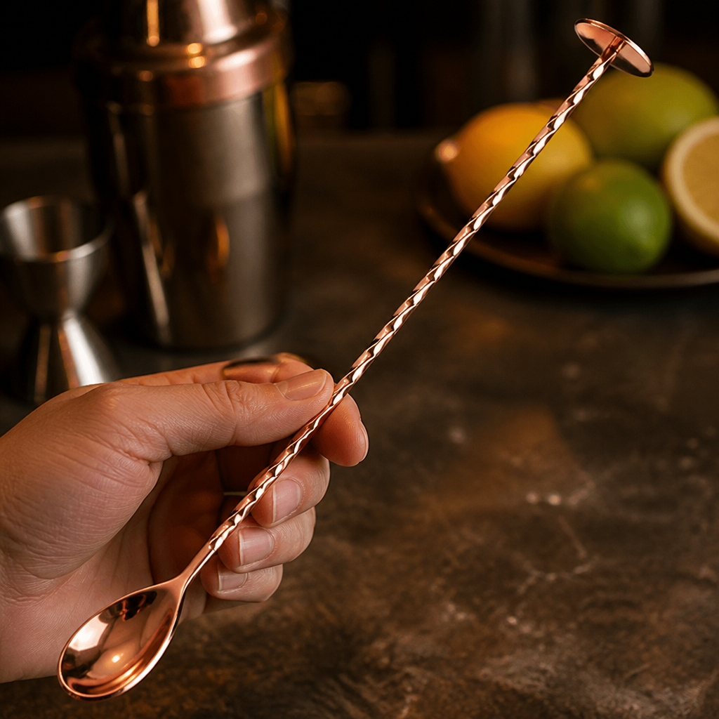 Cocktail Mixing Spoon 270mm Copper Utensil for Mixology