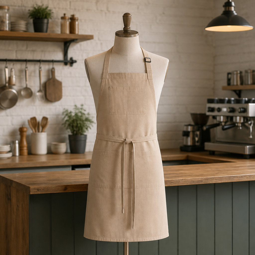 Commercial Denim Bib Apron 863mm x 762mm Natural Cotton