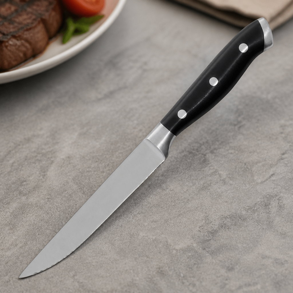Commercial Stainless Steel Steak Knives Set of 6 with ABS Handles