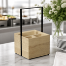Commercial Condiment Holder Table Caddy 280mm Oak Finish