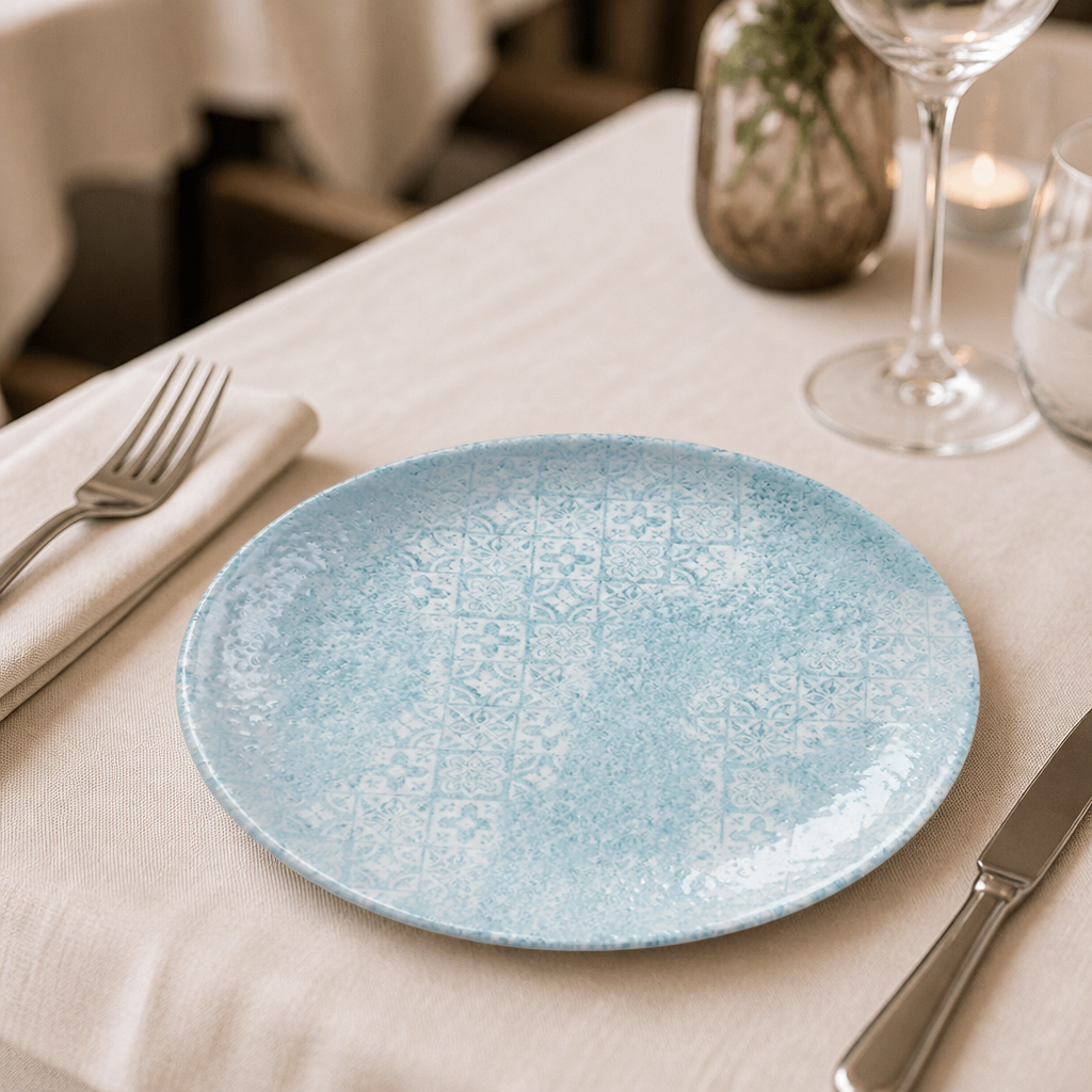 Commercial Aquamarine Coupe Plates 217mm - 12 Pack