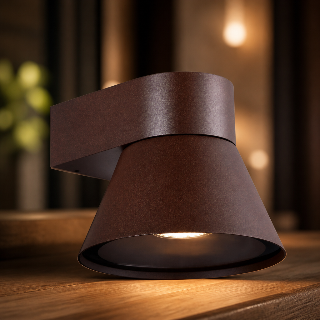Dimmable aluminium outdoor wall light, 134mm high