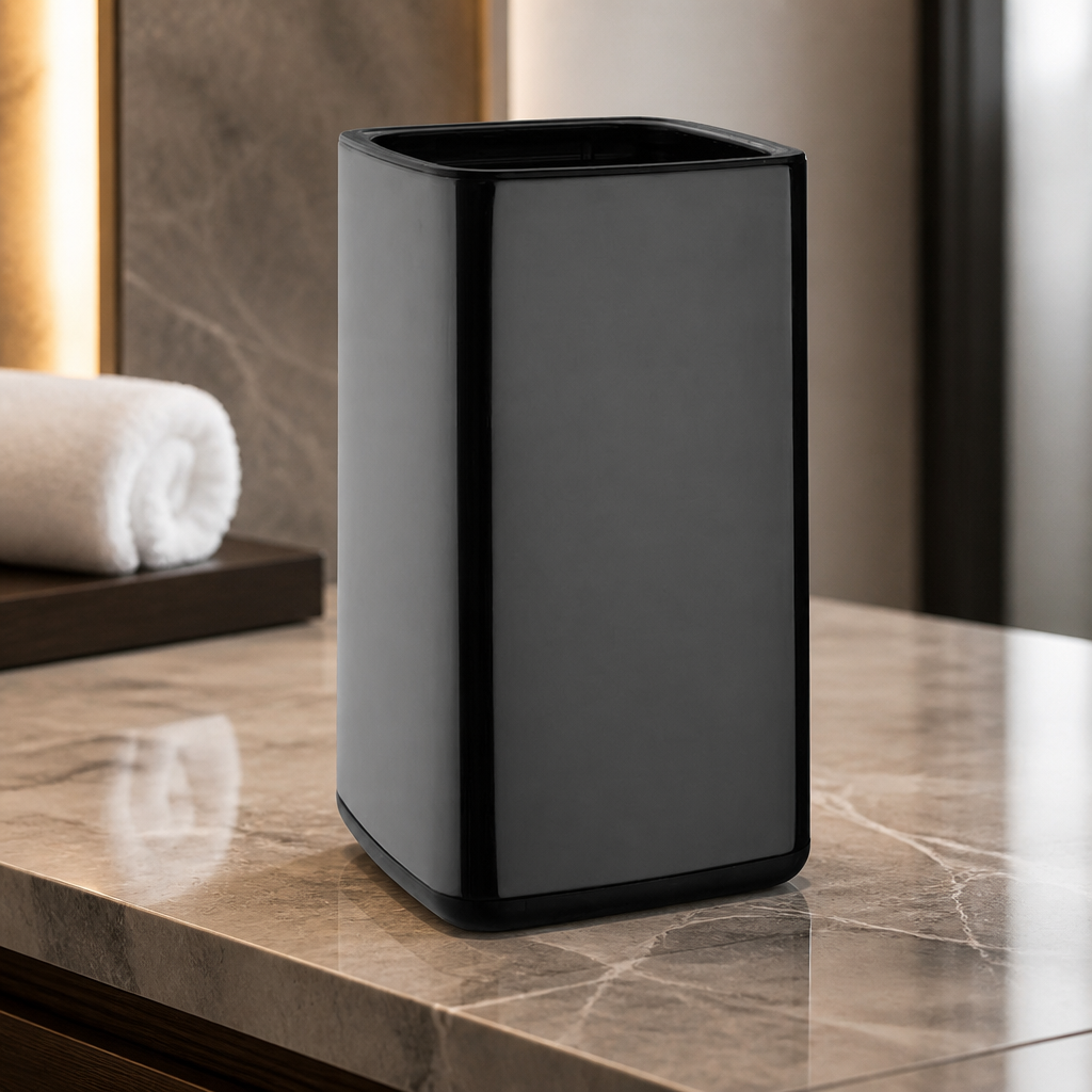 Commercial Square Waste Bin 7L Polypropylene Black