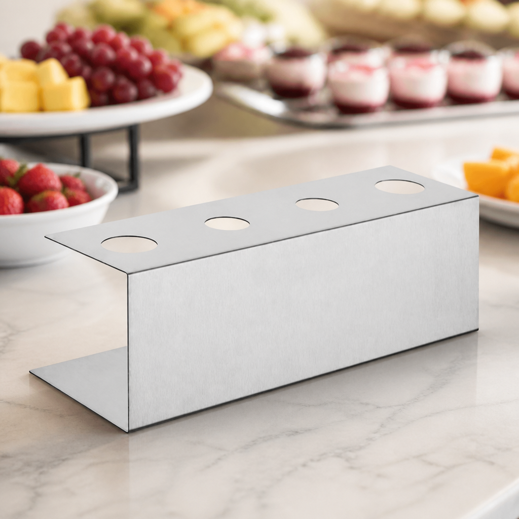 Stainless steel ice cream cone holder for 4 cones