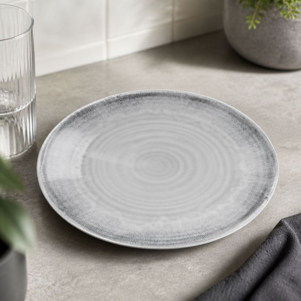 Commercial Organic Coupe Plates 164mm Grey - 12 Pack
