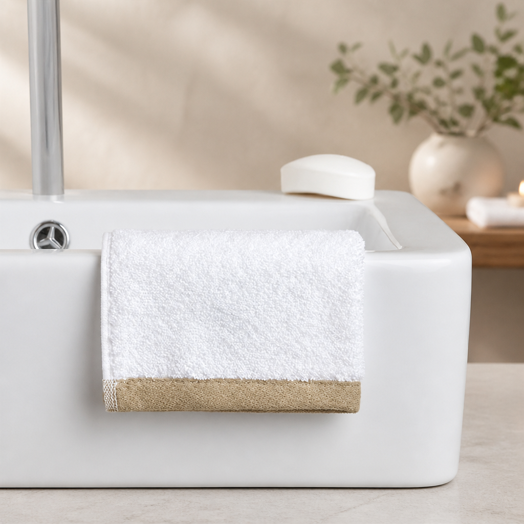 Luxury 100% Cotton Spa Face Cloth in Taupe 300x300mm