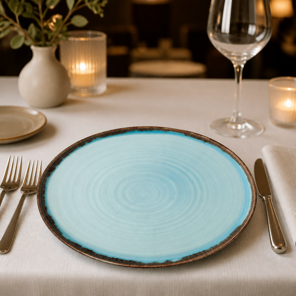 Commercial Walled Plates Turquoise 260mm - 6 Pack