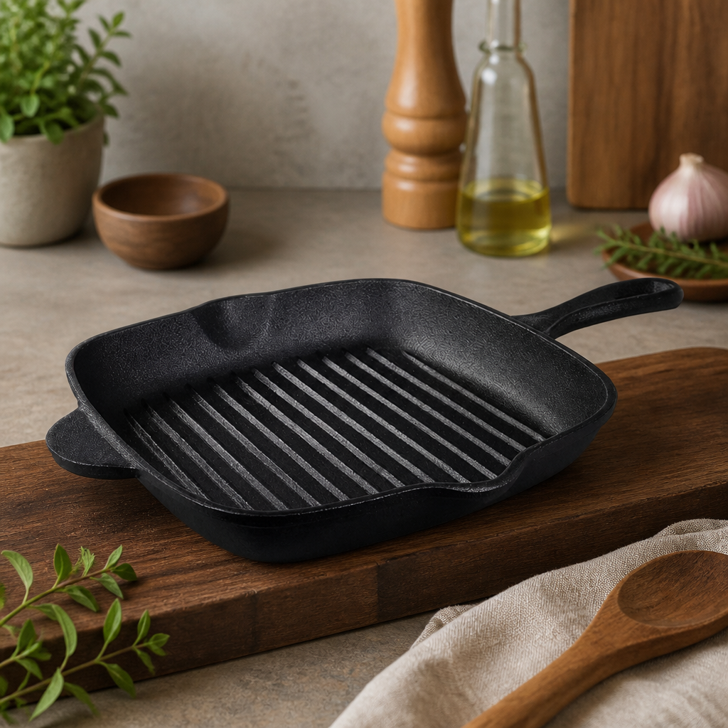 Commercial Cast Iron Griddle Pan 27cm 2.2Ltr Sizzler Plate