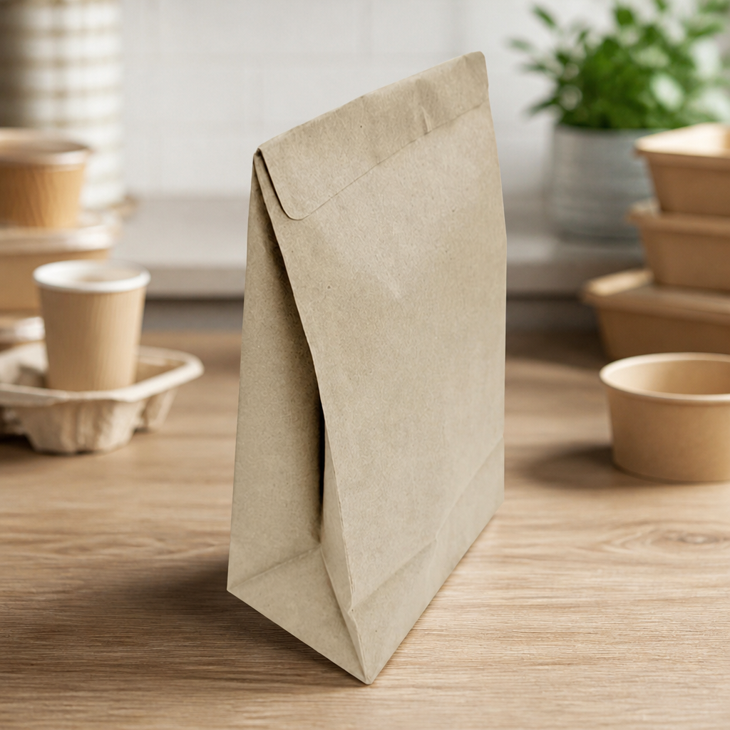 Medium Recyclable Sealable Takeaway Bags 250 Pack Paper Bags