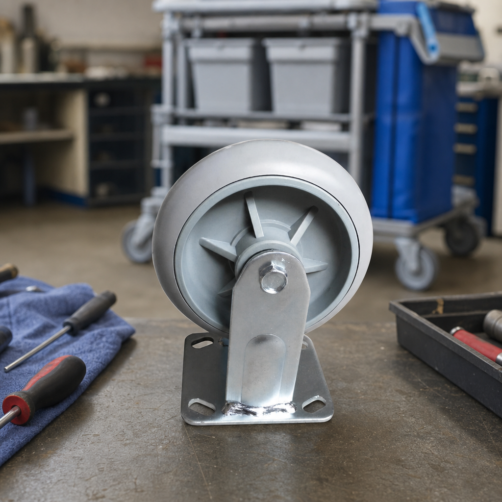 Replacement castors for commercial housekeeping trolley
