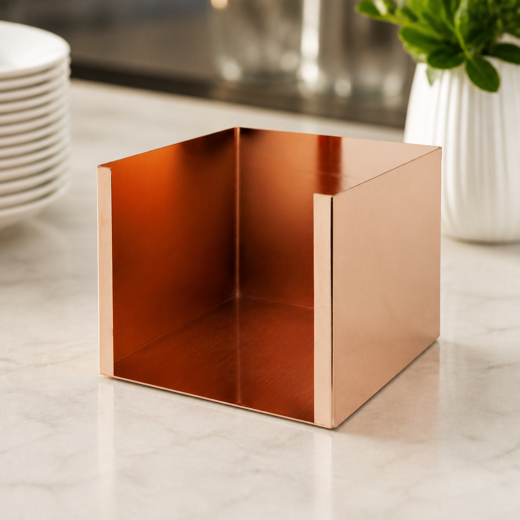 Commercial Copper Plated Napkin Holder for Restaurants 101mm