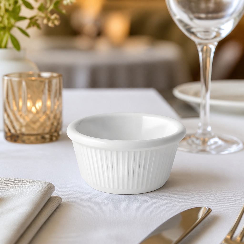 90ml Commercial Fluted Ramekins Melamine 12 Pack