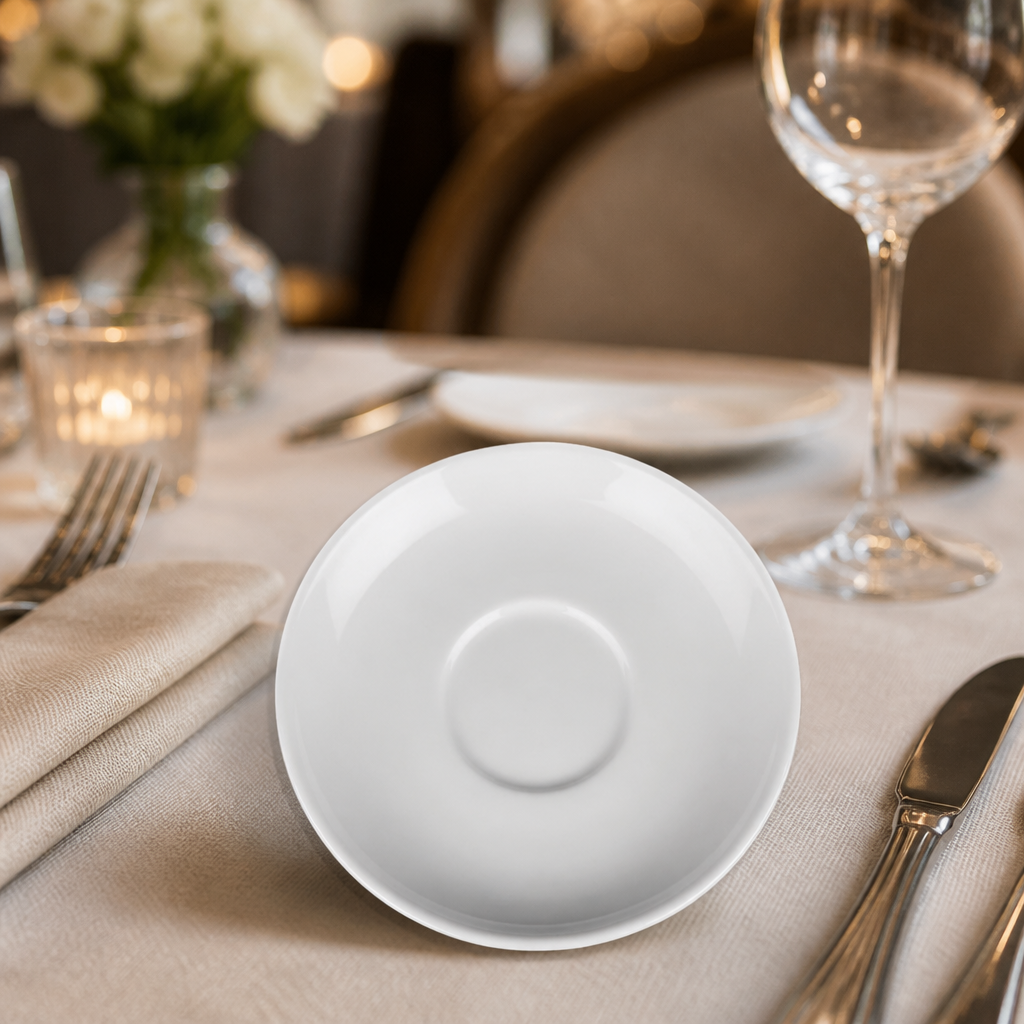 Commercial Porcelain Espresso Saucers 125mm Pack of 12