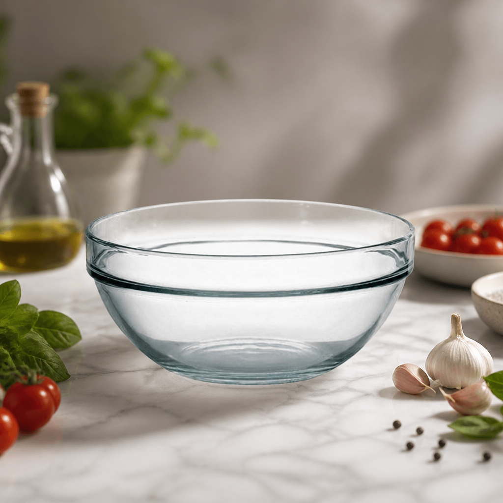 6 pack of 2.9Ltr toughened glass commercial mixing bowls