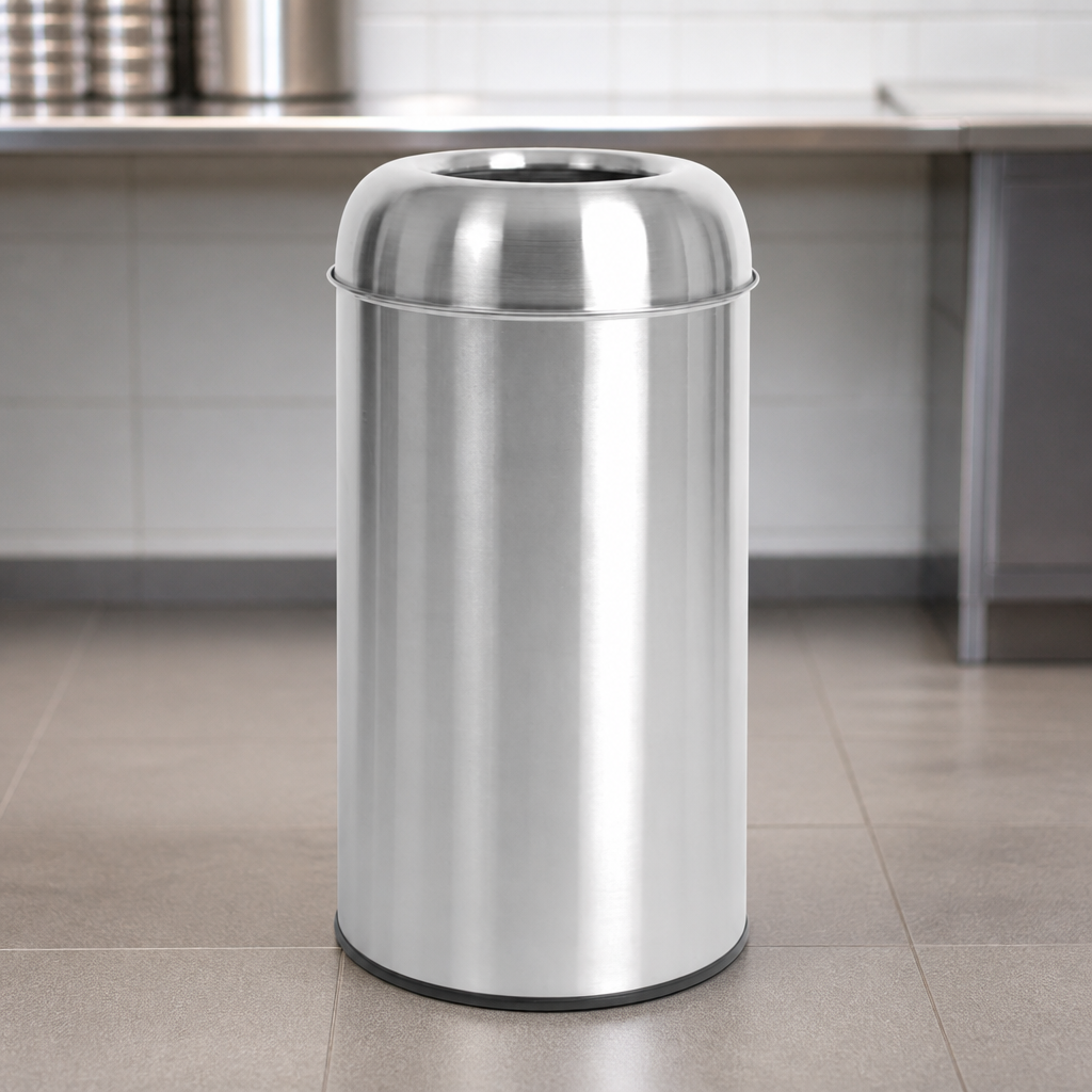 40Ltr Stainless Steel Open Top Bullet Bin