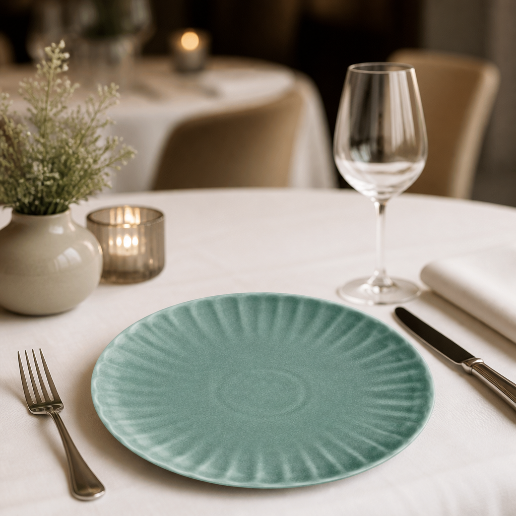 Commercial Green Porcelain Plates 205mm - 6 Pack