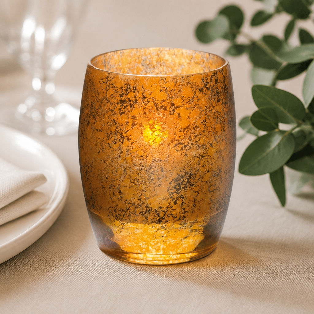 Commercial Antique Gold Glass Votives 95mm - 12 Pack