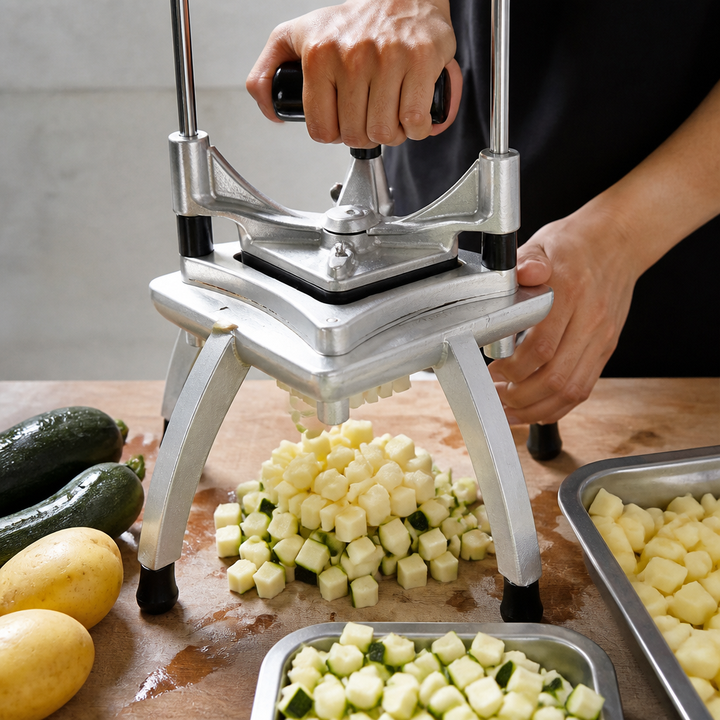 Commercial Vegetable Dicer with 9.5mm blade in aluminium construction