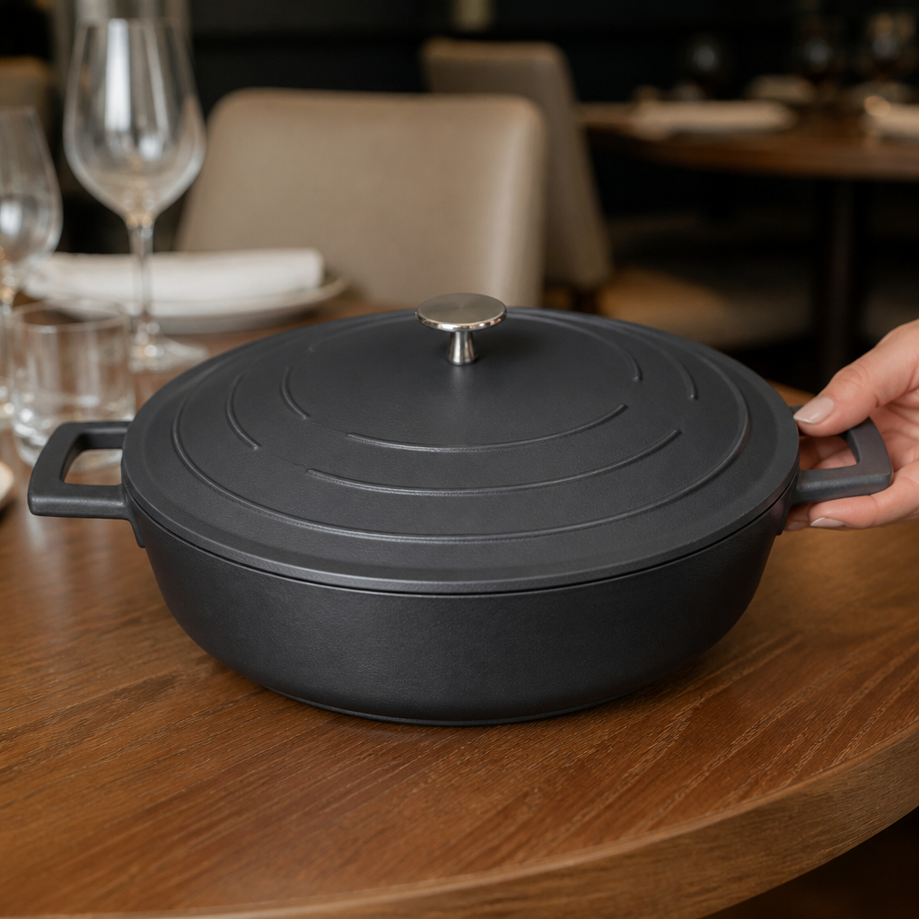 4Ltr Commercial Shallow Casserole Dish Induction Safe Cookware