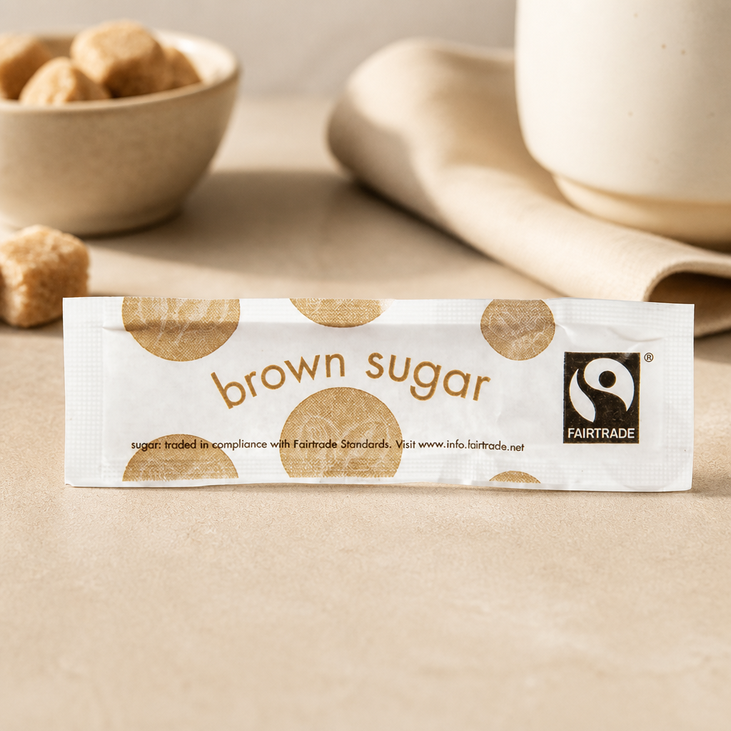 Compostable Fairtrade Brown Sugar Sticks 1000 Pack