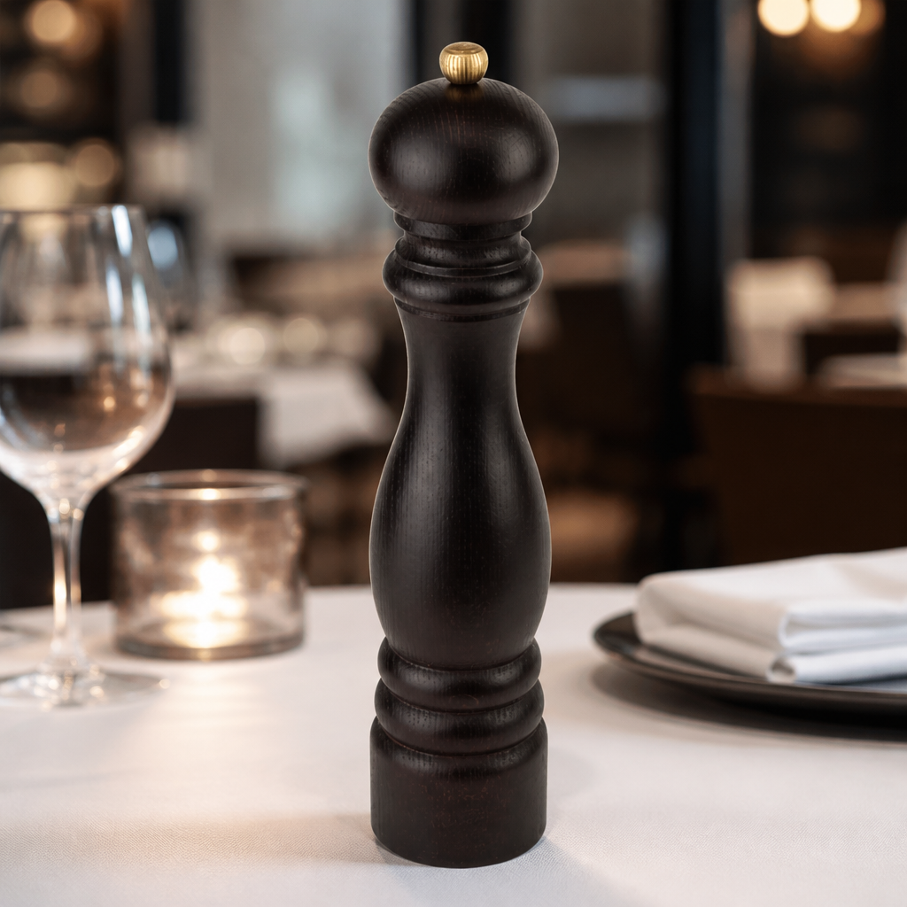 12 Inch Commercial Dark Wood Pepper Mill with adjustable grind