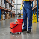 Professional 15 Litre Mop Bucket with Wet Floor Warning Sign and Multiple Color Options