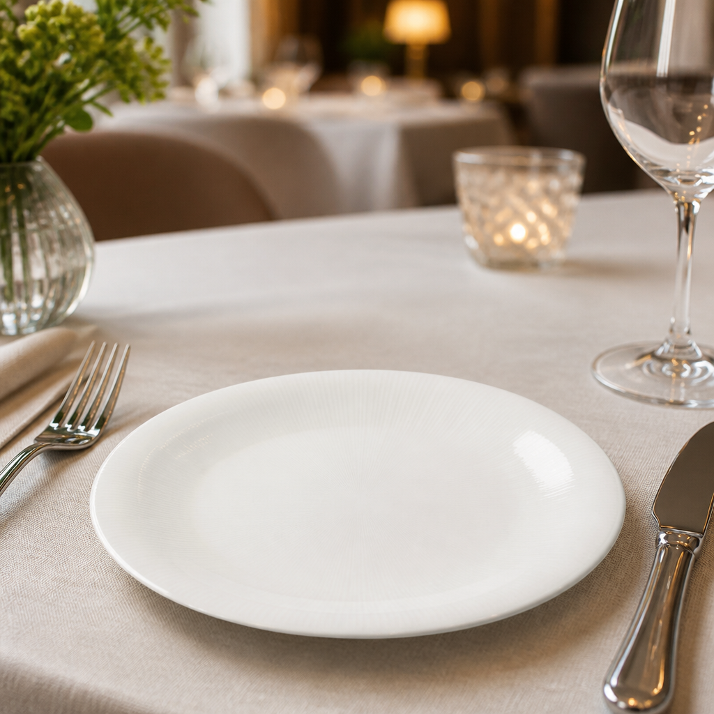 Commercial Bone China Coupe Plates 180mm 12 Pack