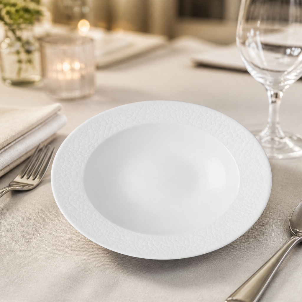 Commercial Rimmed Bowls 249ml Super Vitrified Ceramic 12 Pack