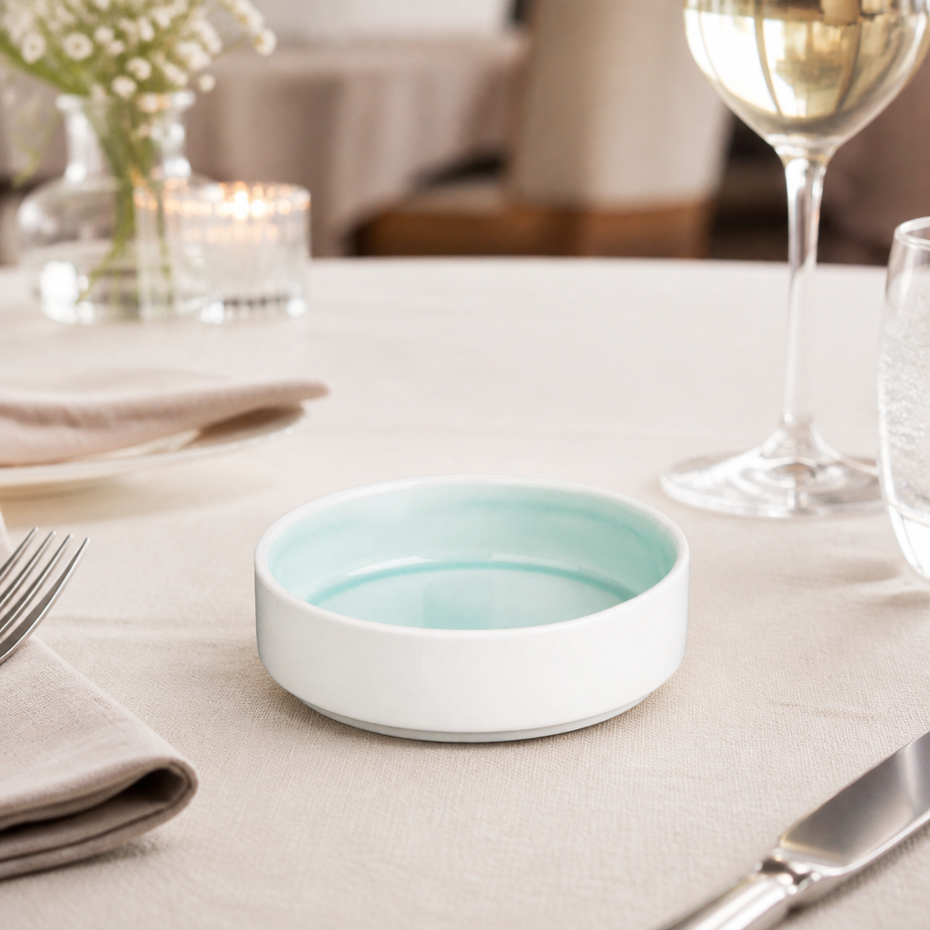 Commercial Fondant Stacking Bowls Mint 152mm 6 Pack