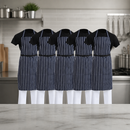 Commercial Butchers Stripe Bib Aprons Blue/White 5 Pack