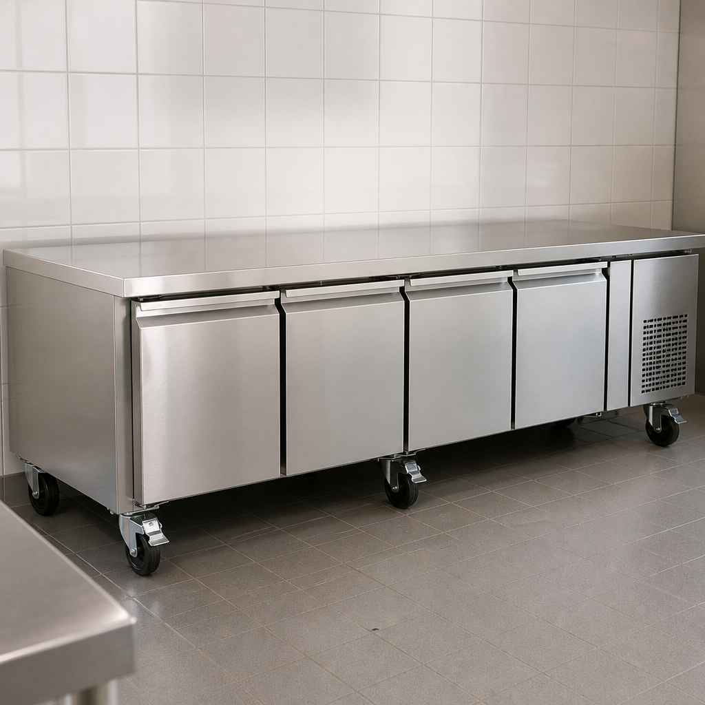 Commercial Four Door Chef Base Counter Fridge 600L Capacity