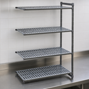 Commercial 4 Tier Add-On Shelving Unit With Vented Shelves