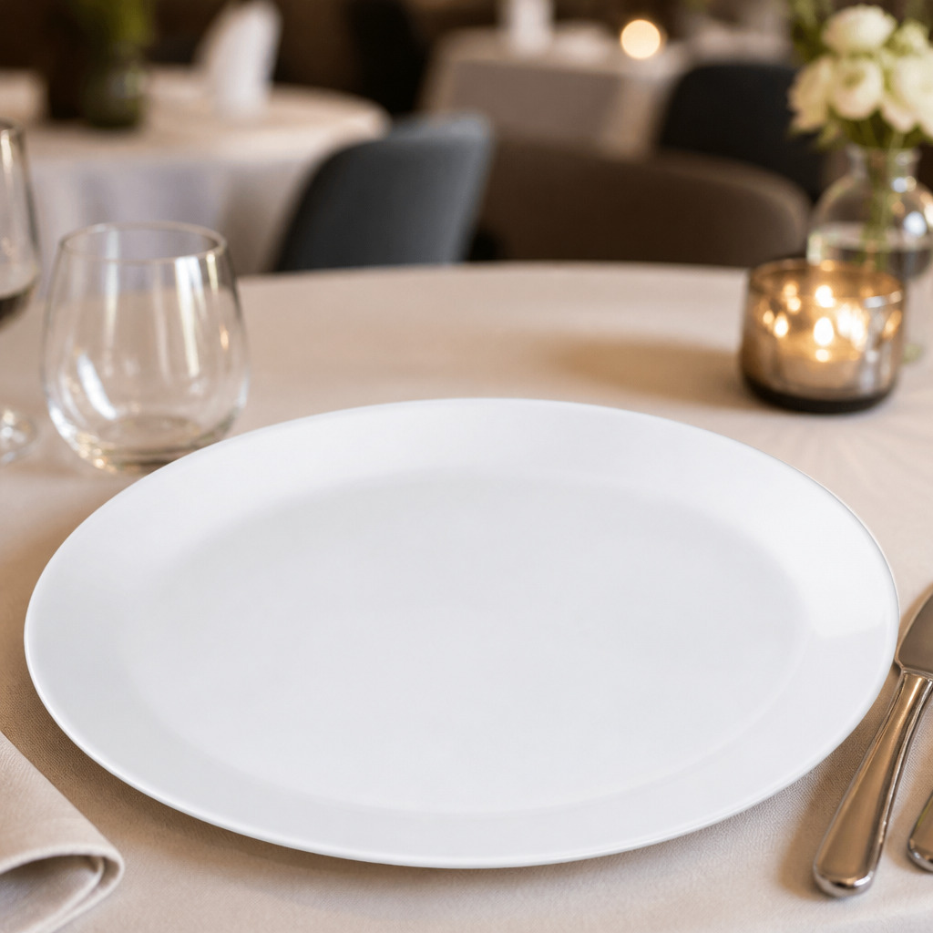 Commercial Oval Coupe Dishes 342mm Ceramic 12 Pack