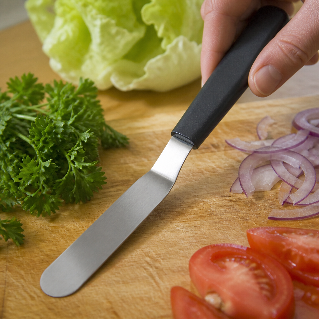 Commercial cranked spatula 10cm stainless steel kitchen tool