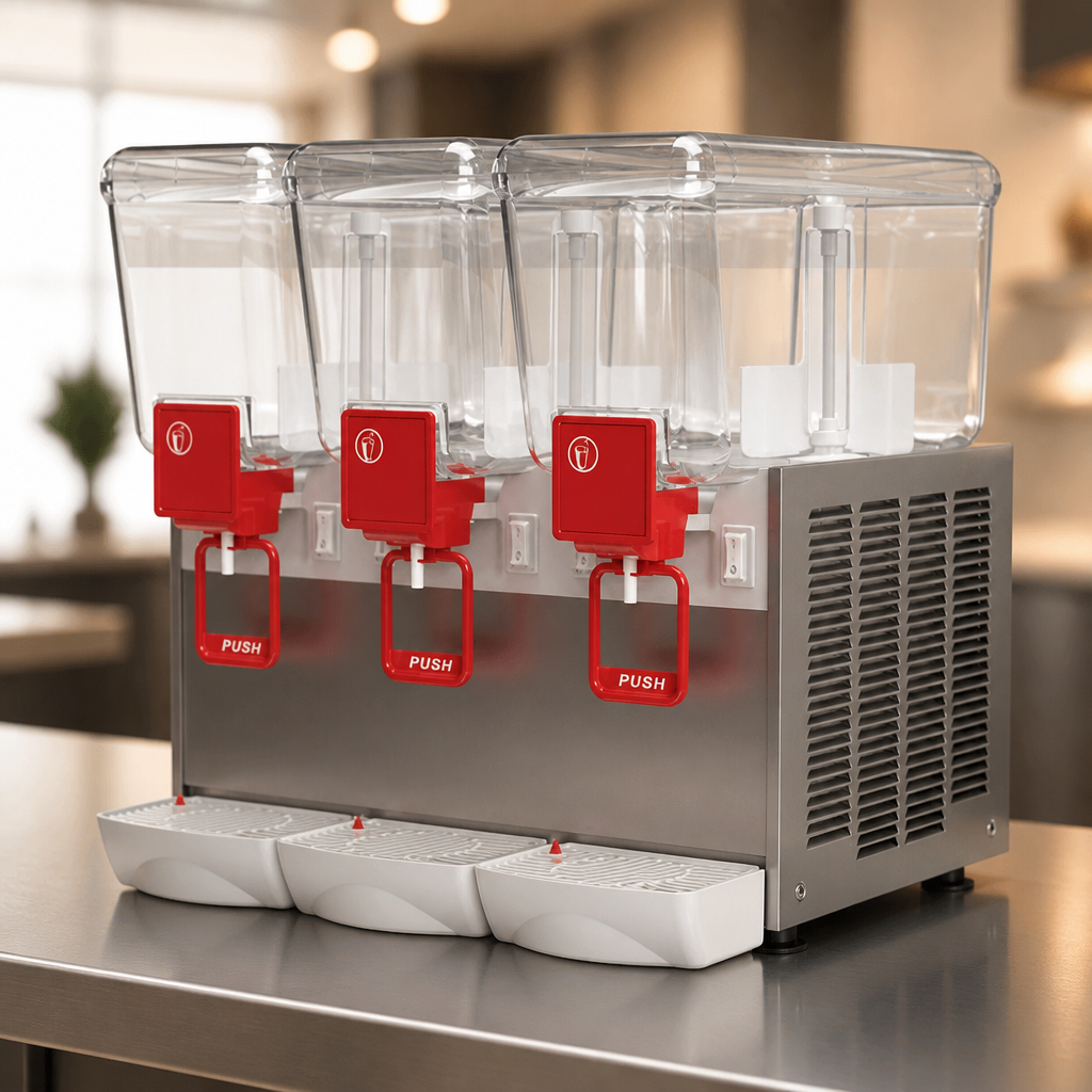 Commercial Triple Bowl Chilled Juice Dispenser 39L Capacity