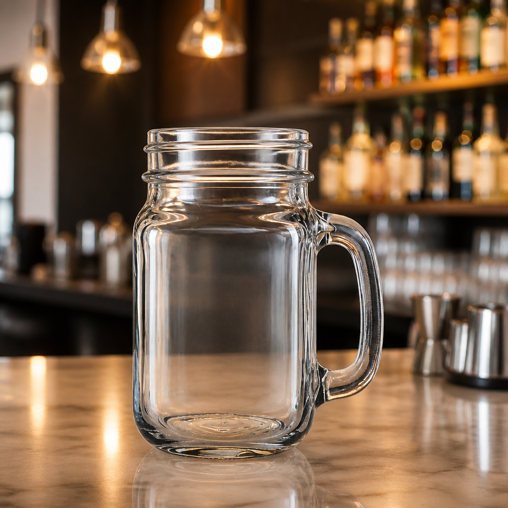 450ml Commercial Handled Jam Jars Glasses - 12 Pack