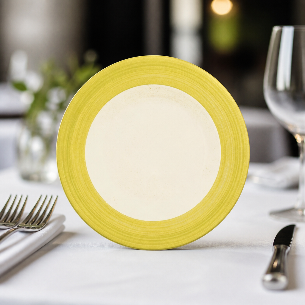 Commercial Yellow Slimline Plates 230mm - 24 Pack