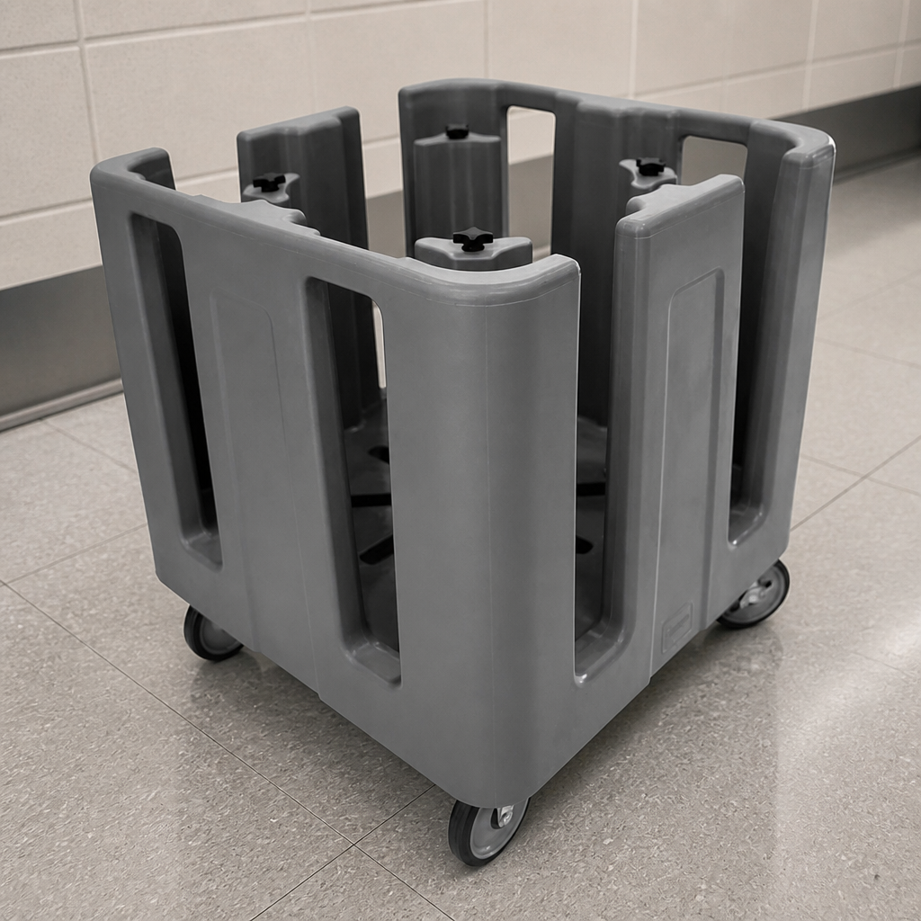 Commercial Adjustable Dish Caddy Trolley for Plates and Bowls