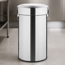 70Ltr Commercial Waste Bin with Swing Lid Brushed Steel Finish