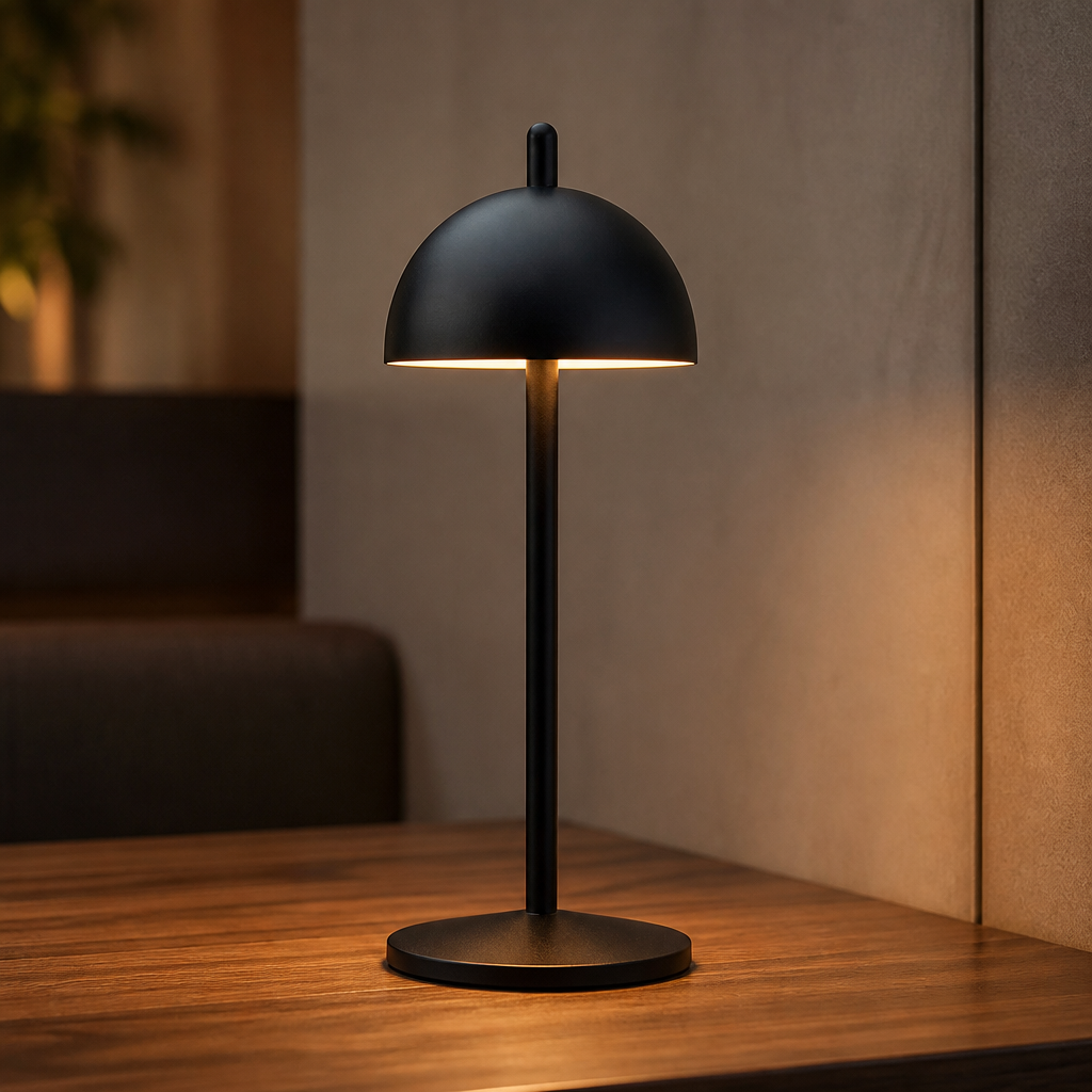 Set of 6 cordless 300mm table lamps for commercial lighting