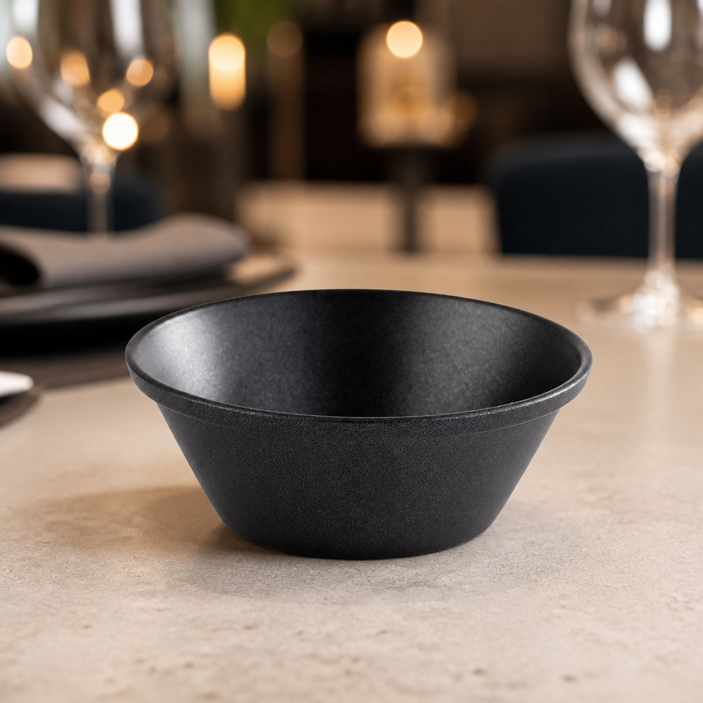 Dip Bowls Grey/Black 40ml (6 Pack) for serving sauces