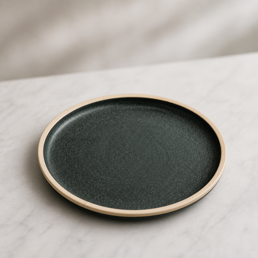 Commercial Green Stoneware Flat Plates 180mm 6 Pack