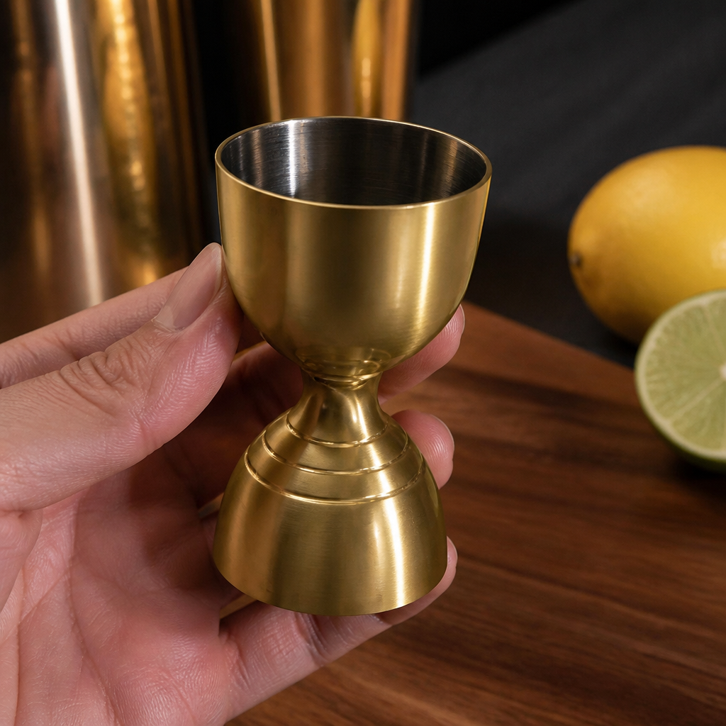 Gold Plated Bell Jigger 25ml/50ml Thimble Measure