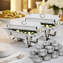 2x Commercial Milan Chafing Dishes with 72 Gel Fuel Tins